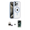MARSİLYAN™- iPhone 14 Pro Max Kılıf Eksen Form Koleksiyonu - Şeffaf 360 Full Body Arka Koruyucu + Bilvis Titan Kamera Lens - GD