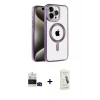 MARSİLYAN™- iPhone 14 Pro Max Kılıf Eksen Form Koleksiyonu - Şeffaf Pasifik Cam Ekran Koruyucu + Bilvis Titan Kamera Lens - SH
