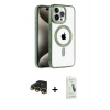 MARSİLYAN™- iPhone 14 Pro Max Kılıf Eksen Form Koleksiyonu - Şeffaf Pasifik Cam Ekran Koruyucu + Raze Metal Kamera Lens - GD