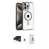 MARSİLYAN™- iPhone 14 Pro Max Kılıf Eksen Form Koleksiyonu - Şeffaf Pasifik Cam Ekran Koruyucu + Raze Metal Kamera Lens - GD