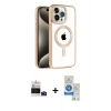 MARSİLYAN™- iPhone 14 Pro Max Kılıf Eksen Form Koleksiyonu - Şeffaf Royal Nano Ekran Koruyucu + Bilvis Titan Kamera Lens - DNMR