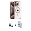 MARSİLYAN™- iPhone 14 Pro Max Kılıf Eksen Form Koleksiyonu - Şeffaf Royal Nano Ekran Koruyucu + Bilvis Titan Kamera Lens - DNMR