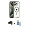 MARSİLYAN™- iPhone 14 Pro Max Kılıf Eksen Form Koleksiyonu - Şeffaf Royal Nano Ekran Koruyucu + Gold Raze Metal Kamera Lens