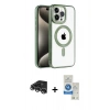 MARSİLYAN™- iPhone 14 Pro Max Kılıf Eksen Form Koleksiyonu - Şeffaf Royal Nano Ekran Koruyucu + Raze Metal Kamera Lens - GS