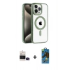 MARSİLYAN™- iPhone 14 Pro Max Kılıf Eksen Form Koleksiyonu - Siyah 18D Cam Ekran Koruyucu + Bilvis Titan Kamera Lens - SH