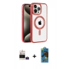 MARSİLYAN™- iPhone 14 Pro Max Kılıf Eksen Form Koleksiyonu - Siyah 18D Cam Ekran Koruyucu + Bilvis Titan Kamera Lens - DNMR