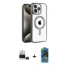 MARSİLYAN™- iPhone 14 Pro Max Kılıf Eksen Form Koleksiyonu - Siyah 18D Cam Ekran Koruyucu + Bilvis Titan Kamera Lens - DNMR
