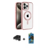 MARSİLYAN™- iPhone 14 Pro Max Kılıf Eksen Form Koleksiyonu - Siyah 18D Cam Ekran Koruyucu + Raze Metal Kamera Lens - GS