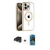 MARSİLYAN™- iPhone 14 Pro Max Kılıf Eksen Form Koleksiyonu - Siyah 18D Cam Ekran Koruyucu + Raze Metal Kamera Lens - GS