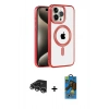 MARSİLYAN™- iPhone 14 Pro Max Kılıf Eksen Form Koleksiyonu - Siyah 18D Cam Ekran Koruyucu + Raze Metal Kamera Lens - GS
