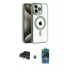 MARSİLYAN™- iPhone 14 Pro Max Kılıf Eksen Form Koleksiyonu - Siyah 18D Cam Ekran Koruyucu + Raze Metal Kamera Lens - GS