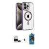 MARSİLYAN™- iPhone 14 Pro Max Kılıf Eksen Form Koleksiyonu - Siyah 18D Cam Ekran Koruyucu + Bilvis Titan Kamera Lens - SH