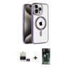 MARSİLYAN™- iPhone 14 Pro Max Kılıf Eksen Form Koleksiyonu - Siyah 360 Mat Full Body Arka Koruyucu + Bilvis Titan Kamera Lens - GD