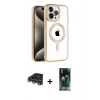 MARSİLYAN™- iPhone 14 Pro Max Kılıf Eksen Form Koleksiyonu - Siyah 360 Mat Full Body Arka Koruyucu + Raze Metal Kamera Lens - GS
