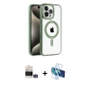 MARSİLYAN™- iPhone 14 Pro Max Kılıf Eksen Form Koleksiyonu - Siyah 3D Antistatik Cam Ekran Koruyucu + Bilvis Titan Kamera Lens - GS