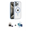MARSİLYAN™- iPhone 14 Pro Max Kılıf Eksen Form Koleksiyonu - Siyah 3D Antistatik Cam Ekran Koruyucu + Bilvis Titan Kamera Lens - DNMR