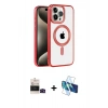 MARSİLYAN™- iPhone 14 Pro Max Kılıf Eksen Form Koleksiyonu - Siyah 3D Antistatik Cam Ekran Koruyucu + Bilvis Titan Kamera Lens - SH