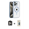MARSİLYAN™- iPhone 14 Pro Max Kılıf Eksen Form Koleksiyonu - Siyah 6D Mat Seramik Hayalet Nano Ekran Koruyucu + PVD Metal Kamera Lens - TU