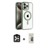 MARSİLYAN™- iPhone 14 Pro Max Kılıf Eksen Form Koleksiyonu - Siyah 6D Mat Seramik Hayalet Nano Ekran Koruyucu + PVD Metal Kamera Lens - TU