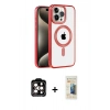 MARSİLYAN™- iPhone 14 Pro Max Kılıf Eksen Form Koleksiyonu - Siyah 6D Mat Seramik Hayalet Nano Ekran Koruyucu + PVD Metal Kamera Lens - TU