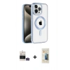 MARSİLYAN™- iPhone 14 Pro Max Kılıf Eksen Form Koleksiyonu - Siyah 6D Mat Seramik Hayalet Nano Ekran Koruyucu + Bilvis Titan Kamera Lens - GS