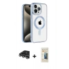 MARSİLYAN™- iPhone 14 Pro Max Kılıf Eksen Form Koleksiyonu - Siyah 6D Mat Seramik Hayalet Nano Ekran Koruyucu + Raze Metal Kamera Lens - GS