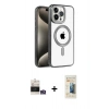 MARSİLYAN™- iPhone 14 Pro Max Kılıf Eksen Form Koleksiyonu - Siyah 6D Mat Seramik Hayalet Nano Ekran Koruyucu + Bilvis Titan Kamera Lens - GS