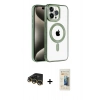 MARSİLYAN™- iPhone 14 Pro Max Kılıf Eksen Form Koleksiyonu - Siyah 6D Mat Seramik Hayalet Nano Ekran Koruyucu + Raze Metal Kamera Lens - GD