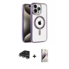 MARSİLYAN™- iPhone 14 Pro Max Kılıf Eksen Form Koleksiyonu - Siyah Bilvis 3D Mat Cam Ekran Koruyucu + Raze Metal Kamera Lens - GS