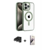 MARSİLYAN™- iPhone 14 Pro Max Kılıf Eksen Form Koleksiyonu - Siyah Bilvis 3D Mat Cam Ekran Koruyucu + Raze Metal Kamera Lens - GS