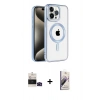 MARSİLYAN™- iPhone 14 Pro Max Kılıf Eksen Form Koleksiyonu - Siyah Bilvis 3D Mat Cam Ekran Koruyucu + Bilvis Titan Kamera Lens - SH