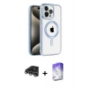 MARSİLYAN™- iPhone 14 Pro Max Kılıf Eksen Form Koleksiyonu - Siyah Bilvis 5in1 3D Magic Cam Ekran Koruyucu + Raze Metal Kamera Lens - GS