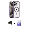 MARSİLYAN™- iPhone 14 Pro Max Kılıf Eksen Form Koleksiyonu - Siyah Bilvis 5in1 5D Magic Hayalet Cam Ekran Koruyucu + Raze Metal Kamera Lens - GD