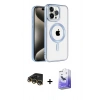 MARSİLYAN™- iPhone 14 Pro Max Kılıf Eksen Form Koleksiyonu - Siyah Bilvis 5in1 5D Magic Hayalet Cam Ekran Koruyucu + Raze Metal Kamera Lens - GD