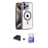 MARSİLYAN™- iPhone 14 Pro Max Kılıf Eksen Form Koleksiyonu - Siyah Bilvis 5in1 5D Magic Hayalet Cam Ekran Koruyucu + Raze Metal Kamera Lens - GS
