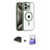 MARSİLYAN™- iPhone 14 Pro Max Kılıf Eksen Form Koleksiyonu - Siyah Bilvis 5in1 5D Magic Hayalet Cam Ekran Koruyucu + Raze Metal Kamera Lens - GD