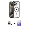 MARSİLYAN™- iPhone 14 Pro Max Kılıf Eksen Form Koleksiyonu - Siyah Bilvis 5in1 5D Magic Hayalet Cam Ekran Koruyucu + Bilvis Titan Kamera Lens - DNMR
