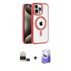 MARSİLYAN™- iPhone 14 Pro Max Kılıf Eksen Form Koleksiyonu - Siyah Bilvis 5in1 5D Magic Hayalet Cam Ekran Koruyucu + Siyah Bilvis Titan Kamera Lens