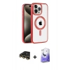 MARSİLYAN™- iPhone 14 Pro Max Kılıf Eksen Form Koleksiyonu - Siyah Bilvis 5in1 5D Magic Hayalet Cam Ekran Koruyucu + Raze Metal Kamera Lens - GD