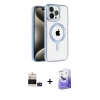 MARSİLYAN™- iPhone 14 Pro Max Kılıf Eksen Form Koleksiyonu - Siyah Bilvis 5in1 5D Magic Hayalet Cam Ekran Koruyucu + Derin Mor Bilvis Titan Kamera Lens