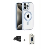MARSİLYAN™- iPhone 14 Pro Max Kılıf Eksen Form Koleksiyonu - Siyah Bilvis Hayalet Cam Ekran Koruyucu + Raze Metal Kamera Lens - GS