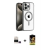 MARSİLYAN™- iPhone 14 Pro Max Kılıf Eksen Form Koleksiyonu - Siyah Buffer Cam Ekran Koruyucu + Bilvis Titan Kamera Lens - GD