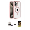 MARSİLYAN™- iPhone 14 Pro Max Kılıf Eksen Form Koleksiyonu - Siyah Buffer Cam Ekran Koruyucu + Bilvis Titan Kamera Lens - SH