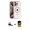 MARSİLYAN™- iPhone 14 Pro Max Kılıf Eksen Form Koleksiyonu - Siyah Buffer Cam Ekran Koruyucu + Bilvis Titan Kamera Lens - DNMR