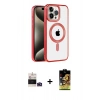 MARSİLYAN™- iPhone 14 Pro Max Kılıf Eksen Form Koleksiyonu - Siyah Buffer Cam Ekran Koruyucu + Bilvis Titan Kamera Lens - DNMR