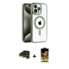 MARSİLYAN™- iPhone 14 Pro Max Kılıf Eksen Form Koleksiyonu - Siyah Buffer Cam Ekran Koruyucu + Raze Metal Kamera Lens - GD