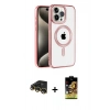 MARSİLYAN™- iPhone 14 Pro Max Kılıf Eksen Form Koleksiyonu - Siyah Buffer Cam Ekran Koruyucu + Raze Metal Kamera Lens - GD