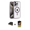 MARSİLYAN™- iPhone 14 Pro Max Kılıf Eksen Form Koleksiyonu - Siyah Buffer Cam Ekran Koruyucu + Raze Metal Kamera Lens - GD