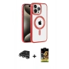 MARSİLYAN™- iPhone 14 Pro Max Kılıf Eksen Form Koleksiyonu - Siyah Buffer Cam Ekran Koruyucu + Raze Metal Kamera Lens - GS