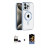 MARSİLYAN™- iPhone 14 Pro Max Kılıf Eksen Form Koleksiyonu - Siyah Buffer Hayalet Cam Ekran Koruyucu + Bilvis Titan Kamera Lens - SH